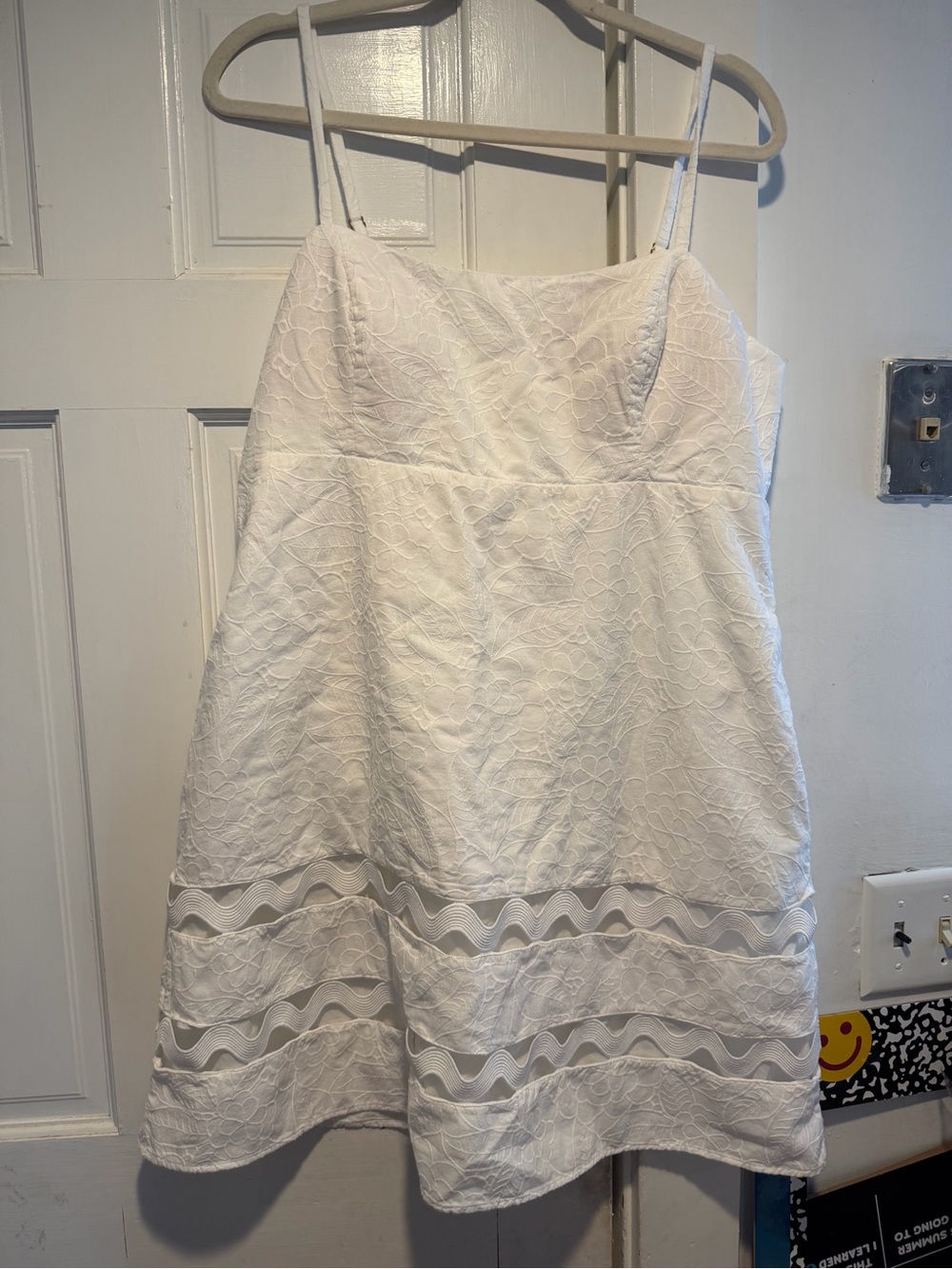 Lilly Pulitzer White Lace Mini Dress with Cutout Bands